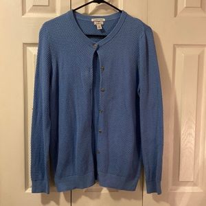 L.L. Bean Supima Cotton Periwinkle Blue Cardigan- Size XL
